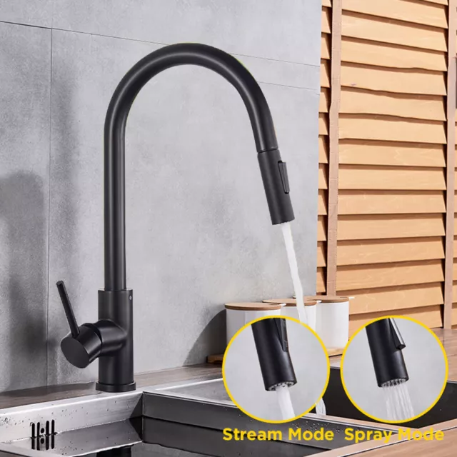 Kitchen Sink Tap 360° Swivel Spout Mixer Tap Single Handle Pull Out Spray Faucet