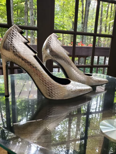 Saint Laurent Paris Women's Size 38 US 37.5 Silver  Pumps Shoes