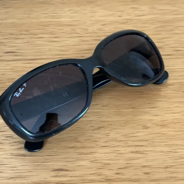 Ray-Ban Jackie Ohh Sunglasses Black Used RB4101 Polarized Jackie-O Ray Ban 0.99c