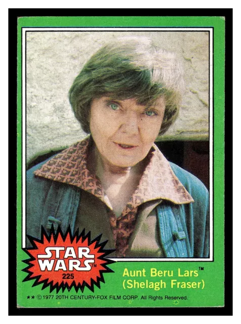 1977 Topps Star Wars #225 Aunt Beru Lars Shelagh Fraser Series 4 Green Border