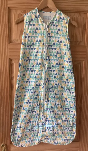 Grobag Unisex geometrischer Reiseschlafsack 18-36 Monate 1 Tog blauer zentraler Reißverschluss