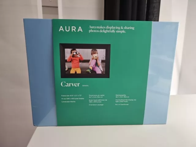 Aura Frames Carver - Digitaler Bilderrahmen - Gravel