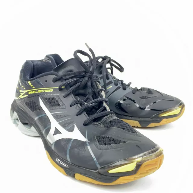 Mizuno Wave Lightning Z SZ 9 Black Silver Yellow Indoor Womens Volleyball Shoes