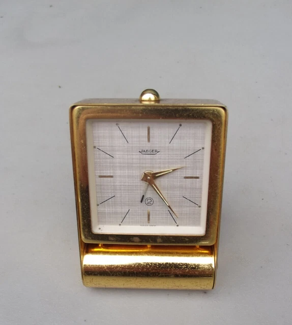 Réveil De Voyage 8 Jours JAGER LE COULTURE – Vintage 1960 – Cuivre Et Laiton