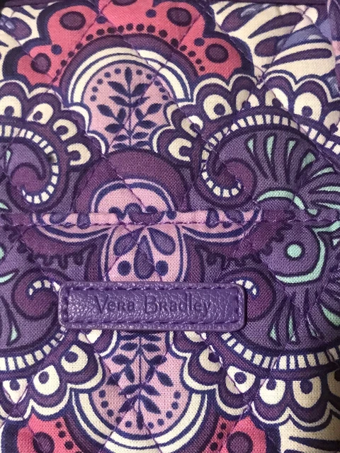 Vera Bradley Hanging Travel Organizer Makeup Toiletry Bag Plum & Pink Floral 3