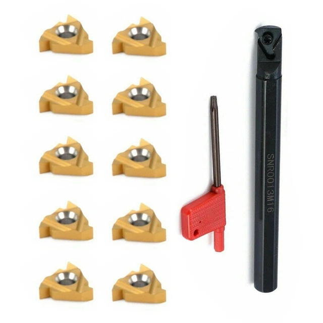 Lot De 10 Inserts En Carbure Modèle 16IR AG55 - Pour Tournage CNC Semi-finition Et Finition - Compatible Avec De Nombreux Tours - 7