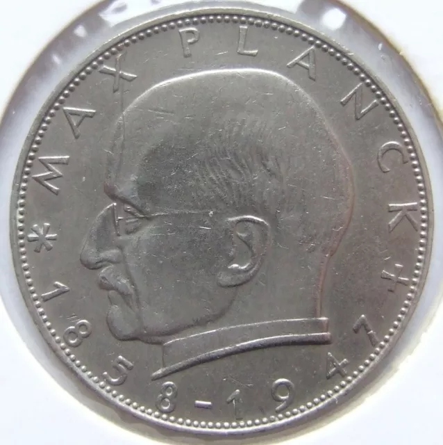 Münze Bundesrepublik Deutschland Max Planck 2 Deutsche Mark 1964 G in Sehr schön