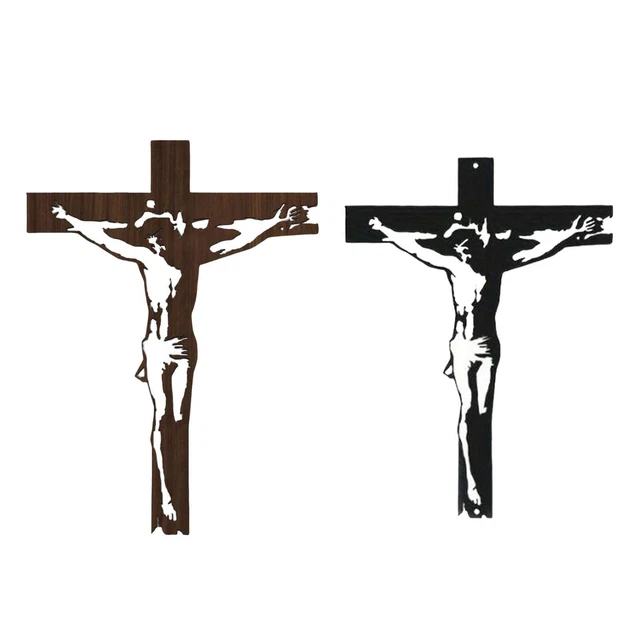 Croix Murale En Fer Avec Jésus - Décoration Chrétienne Vintage 30x12 Cm - Parfaite Pour La Maison Et Les Cadeaux De Foi - 6