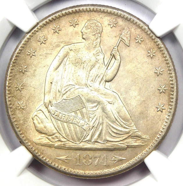 1874-S Arrows Seated Liberty Half Dollar 50C - NGC Uncirculated Detail (UNC MS)