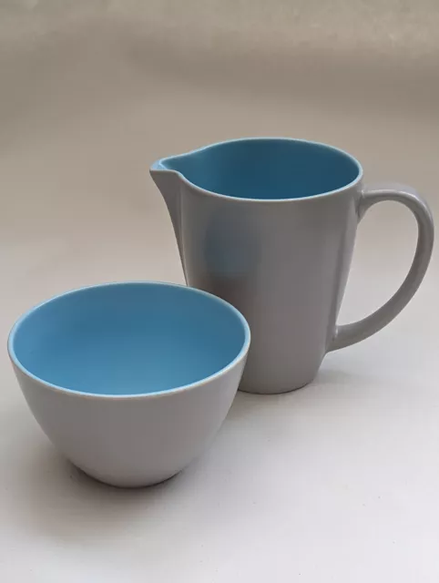 Poole Pottery Twintone Milk And Sugar Bowl