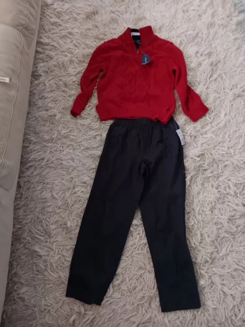 NAUTICA BOY'S 2 Piece Set Pants & Sweater Red - 7 NWT $29.00 - PicClick