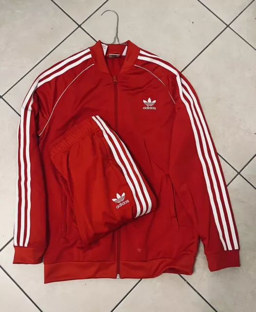 Adidas Tuta da Uomo Basic 3-Stripes Tricot Rosso Taglia S