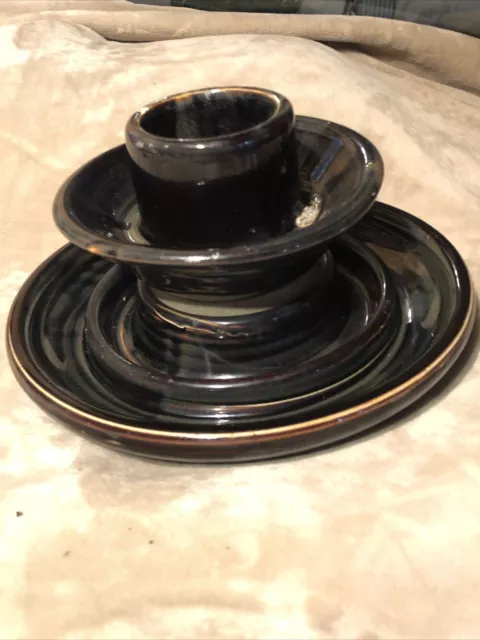 Antique Insulator Large Ceramic High Voltage Glazed Brown 12"x7" No Marks