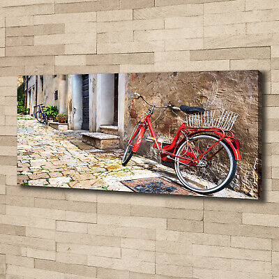 a muro 120x60-Rosso bicicletta Tulup stampa art 
