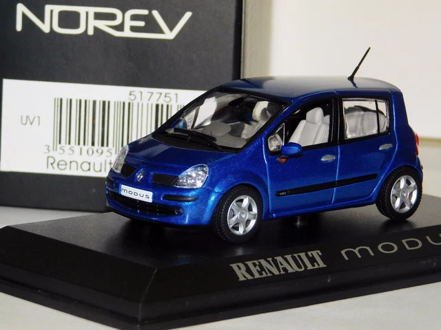 Voiture Miniature Renault Modus Phase 1 Verte - Échelle 1:43 - Marque Norev - Occasion - Réf. 77 11 227 754