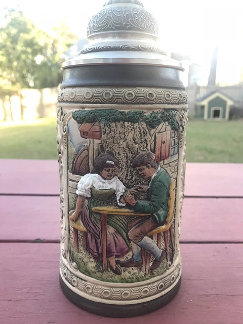 VINTAGE ARMIN BAY Limited Edition Hand Painted Pewter Lid Stein West