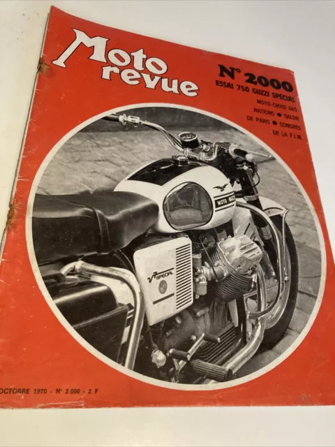 Magazine Moto revue N° 2000 1970 Moto Guzzi 750 , cross des nations salon paris