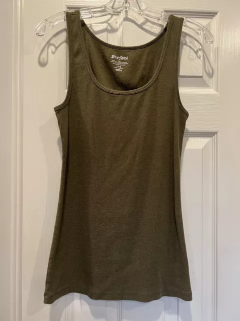 Old Navy Perfect Women’s Tank Top Size Large, Cotton Blend, Olive Green