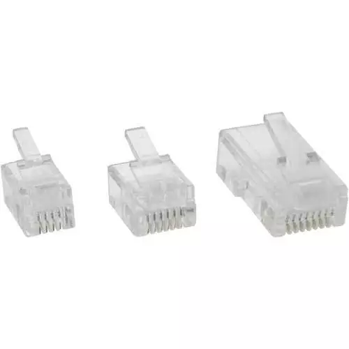 InLine Modularstecker 8P8C RJ45 zum Crimpen auf Rundkabel (ISDN) 100er Pack