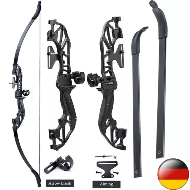 53" Bogenschießen 20-55lbs Takedown Recurvebogen Set & Bogenvisier Pfeilauflage