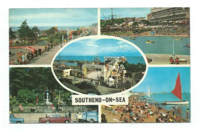 Essex Southend-on-Sea Western Esplanade Photo Precision Multiview Postcard c1975