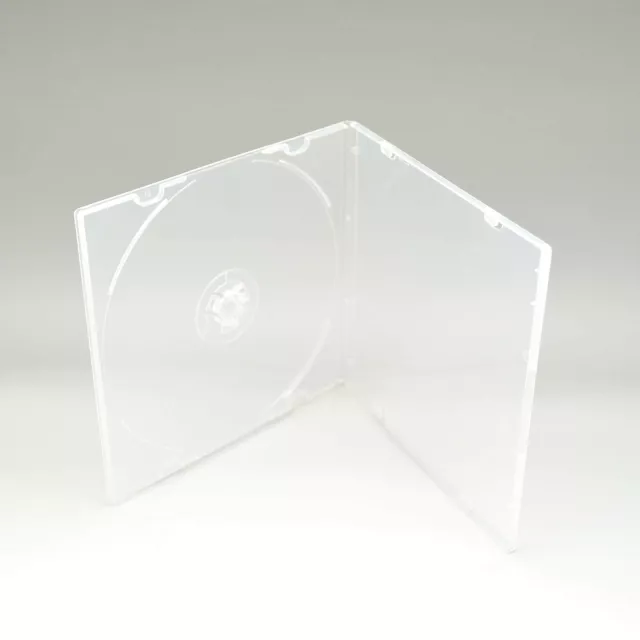 100 ct Maxtek Slim Single Clear PP Poly Plastic CD Cases with Outer Sleeve