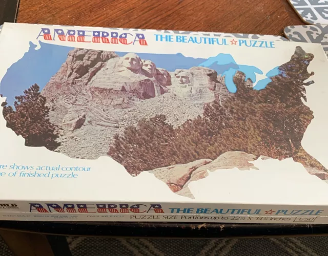Fairchild “America The Beautiful” Puzzle Over 400 Pieces Mt Rushmore Sealed