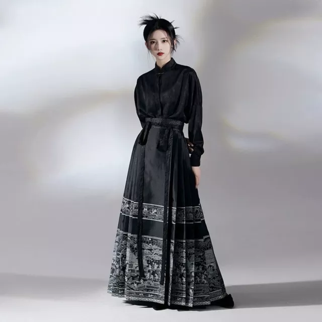 Jupe visage de cheval à la mode femme jupe plissée style dynastie Ming