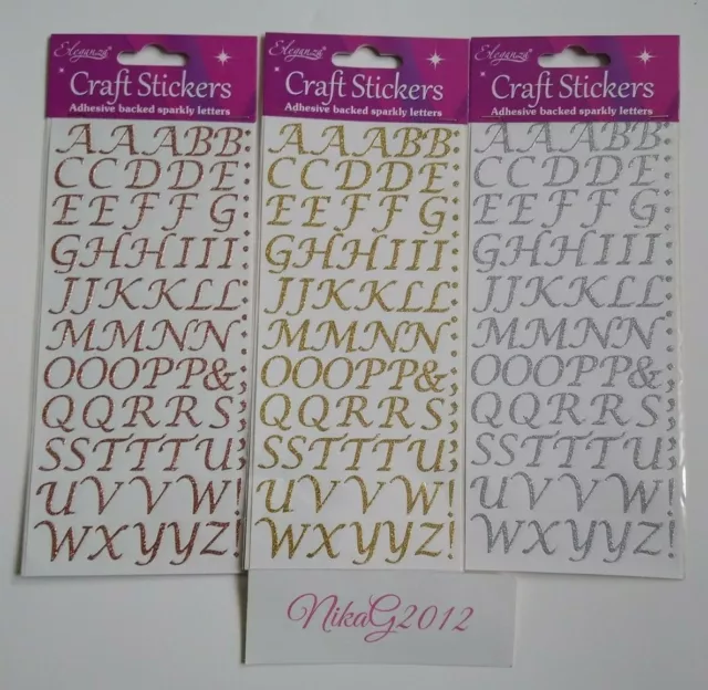 Gold Glitter Alphabet Stickers Large Letter Size 4.1cm