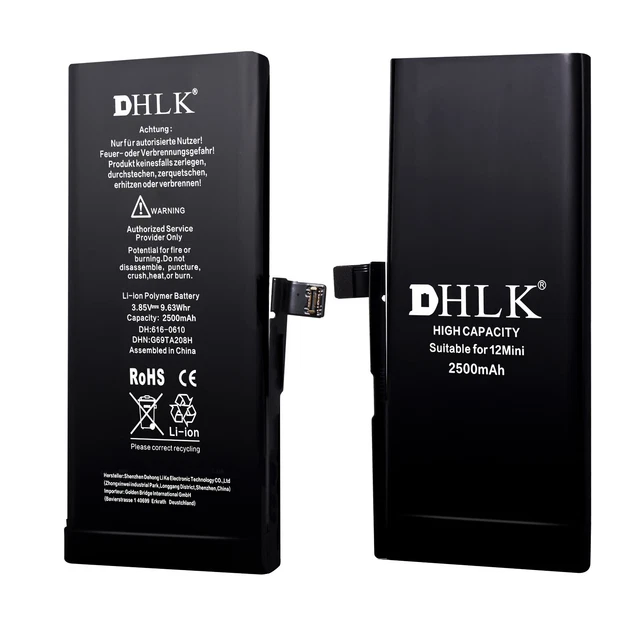 DHLK AKKU FÜR iPhone 12 Mini Batterie Battery APN 2500 mAh hohe Kapazität NEU EUR 21,99