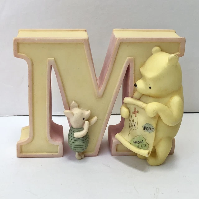 Winnie the Pooh & Piglet wall Letter decor 'M' Michel Disney Classic yellow/pink