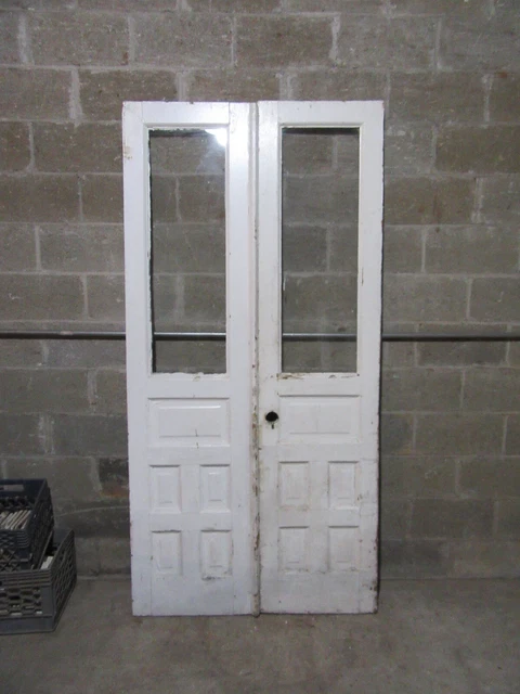 ~ Antique Double Entrance French Doors ~ 41 X 83 ~ Architectural Salvage