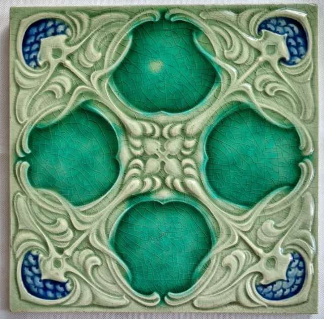 Art Nouveau Majolica Tile. Marsden Tile Co Ltd.  C1905/8.