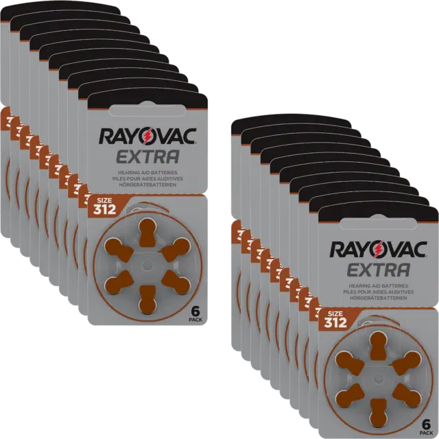 120x Rayovac Extra Advanced Hörgerätebatterien 312 (20x6er Blister) 312AU-6XEMF