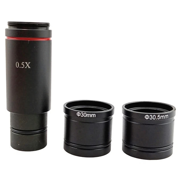 0.5X Reduction Lens C Mount 23.2mm Connector Ring Adapter for Stereo Microscope