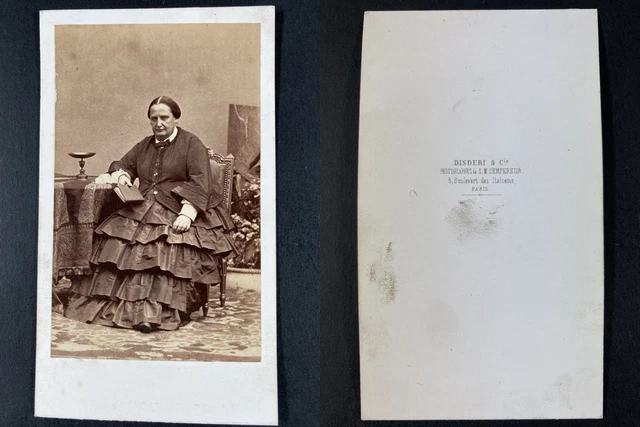 Tirage Albumine CDV Vintage - Portrait De Nathalie De Ligne, Duchesse De Croÿ Par Disdéri (1865)