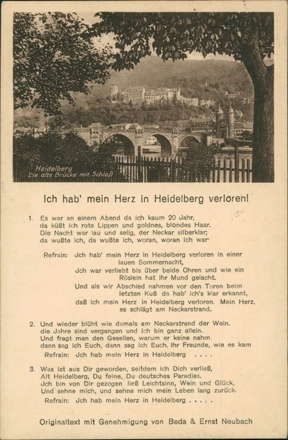HEIDELBERG HEIDELBERGER SCHLOSS mit Liedtet Beda & Ernst Neubach 1926