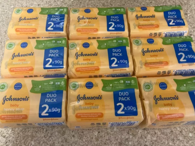 9xJohnson's Baby Honey Soap (Duo Packs -18 bars) 90g each