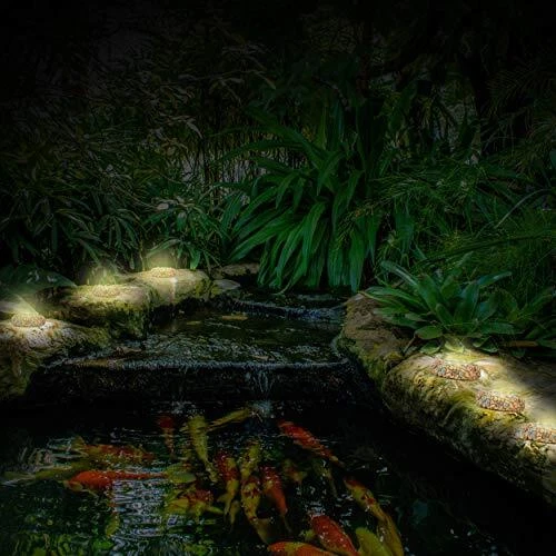 LED Rock Lights, Solar Ground Lights, Garden Lights Solar Powered, Solar Brown