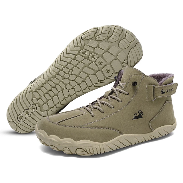 MEN SNOW BOOTS with Hook And Loop Closure Hiking Shoes HighTop Shoes