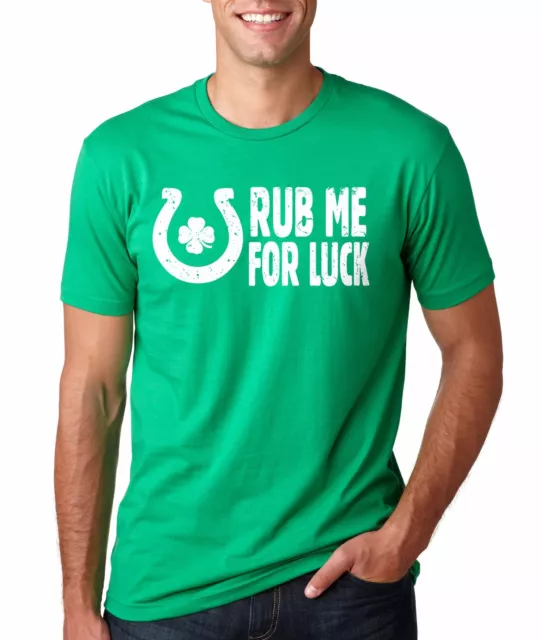 St Patricks Day Party T-shirt Rub Me For Luck Shamrock Leaf  Irish T-shirt