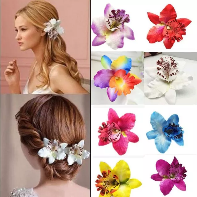 Orchidee Pince à Cheveux Fleur Barrette Parure pour Hibiscus Hawaii Ansteckblum