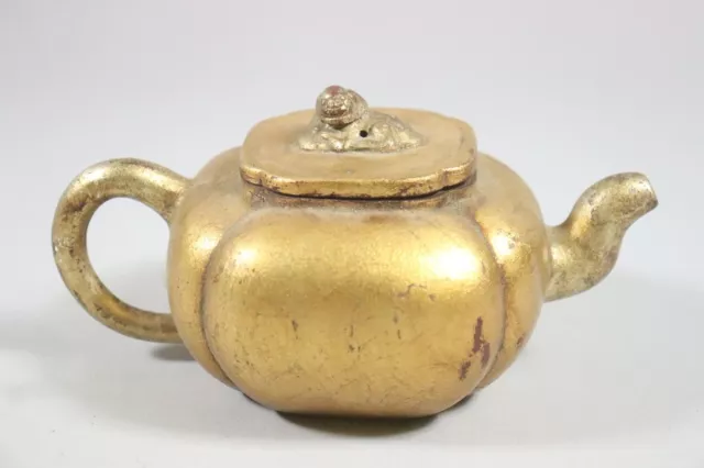 Teekanne Keramik vergoldet Bodenmarke China (GD358)