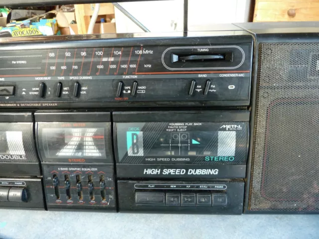 Vintage Boombox ESC Super Jumbo Double Deck Radio Cassette Recorder 3