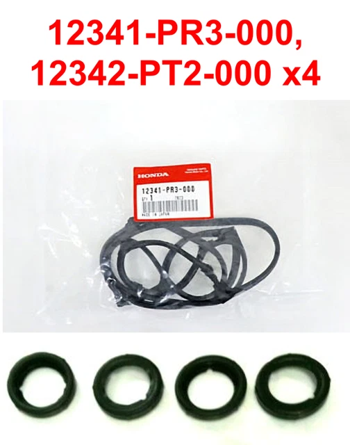 Honda Genuine OEM Valve Cover Gasket Set With Spark Plug Seals - B16A2, B18C1, B18C5