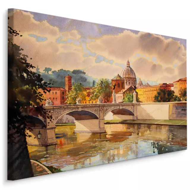 CANVAS Leinwand Bilder XXL Wandbilder Kunstdruck Rom Basilika Brücke Fluss 456