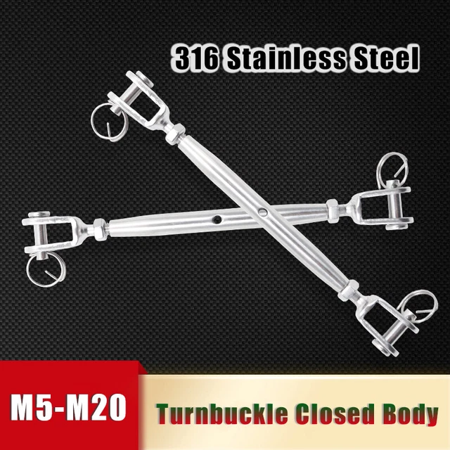 Wire Rope Stainer TURNBUCKLE CLOSED BODY 316 Stainless Steel Wire Rope Tensioner Strainer ...
