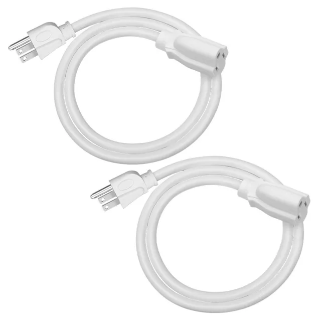 DEWENWILS 2 Pack 3 Foot Extension Cord, 3 Prong Outlets 16 AWG SJTW Power Cable