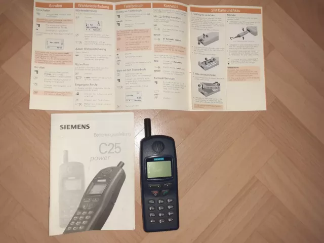 Siemens C 25 Handy mit Anleitung und Schutzhülle ohne Akku , Hedset.