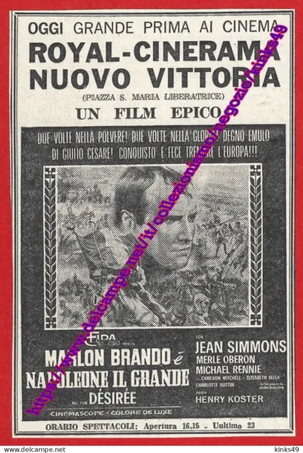 672  Ritaglio Clipping FILM   Napoleone il Grande   Marlon Brando / Jean Simmons